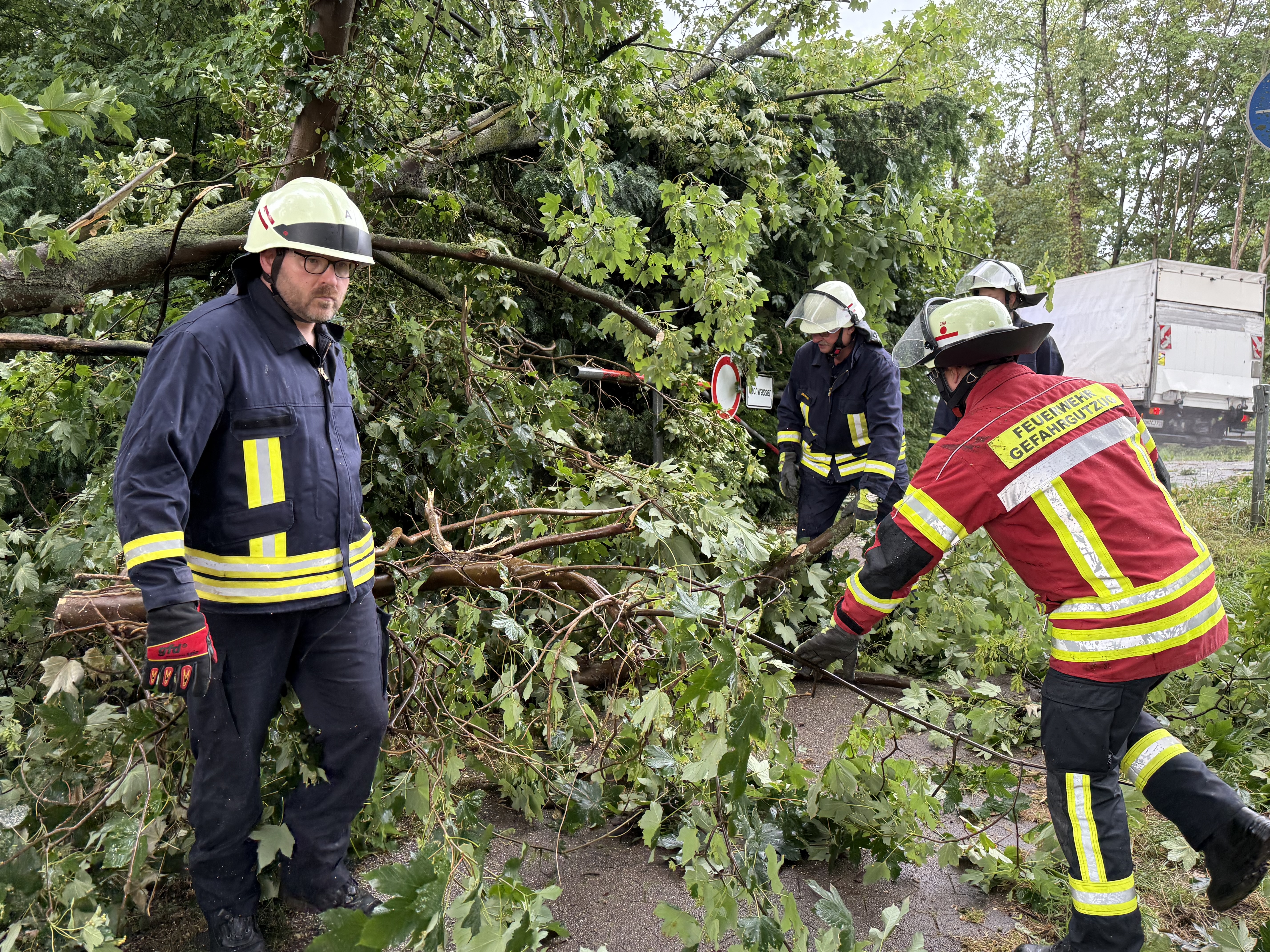 Lightning strikes and blocked roads: Thunderstorm sweeps across ...